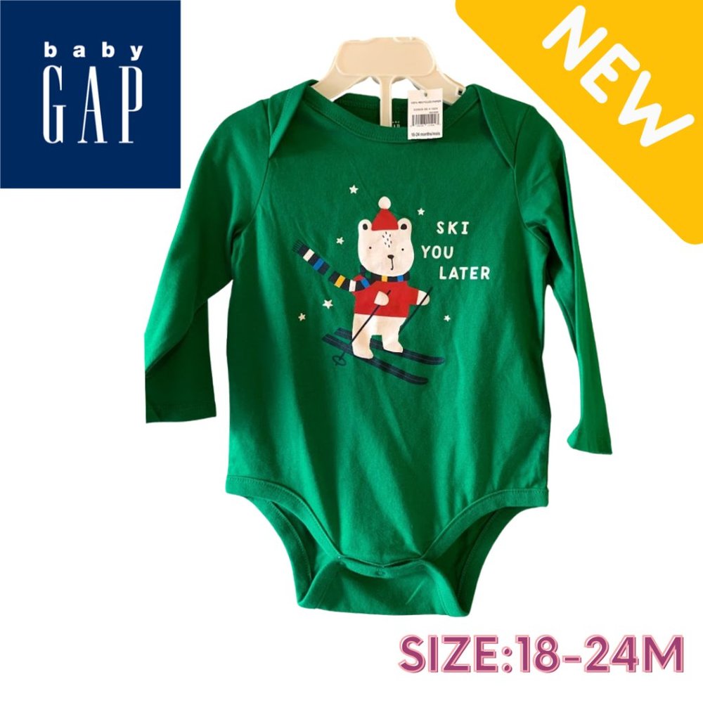 Baby Gap - 18-24M Green Long Sleeve Onesie